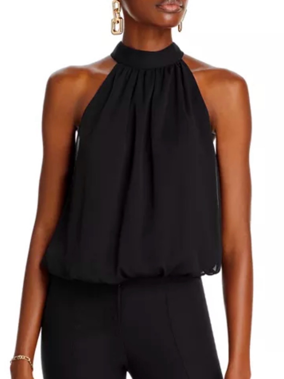 Alice + Olivia By Stacey Bendet Open Back Bow Back Back Top Black Size S